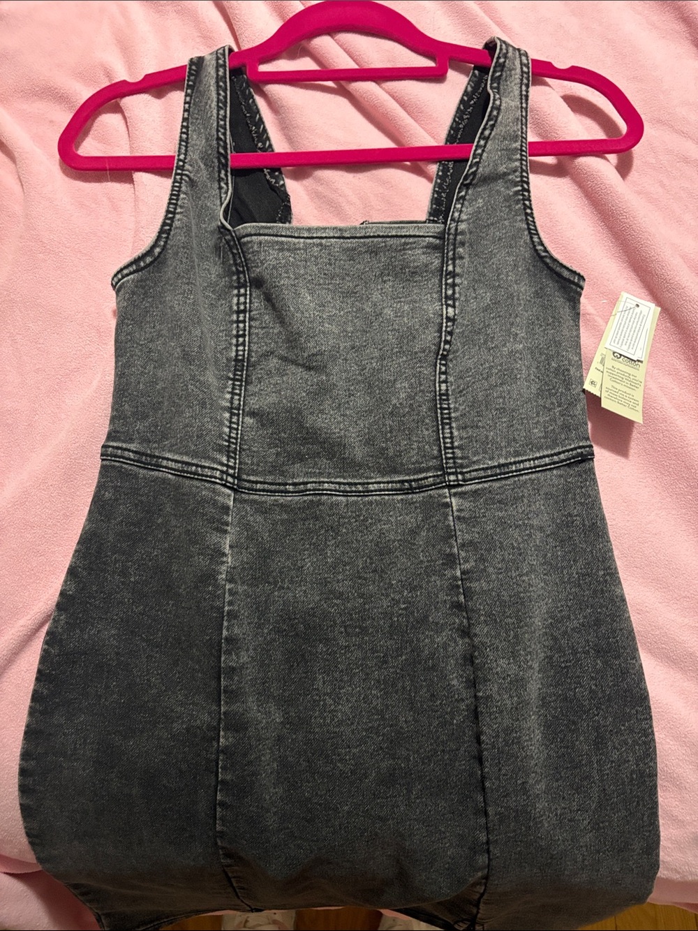 No Boundaries Washed Black Denim Pinafore